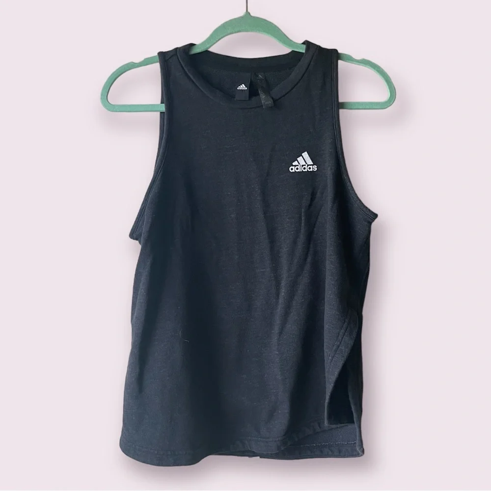 Adidas Sleeveless Athletic Racing Stripe Tank Top